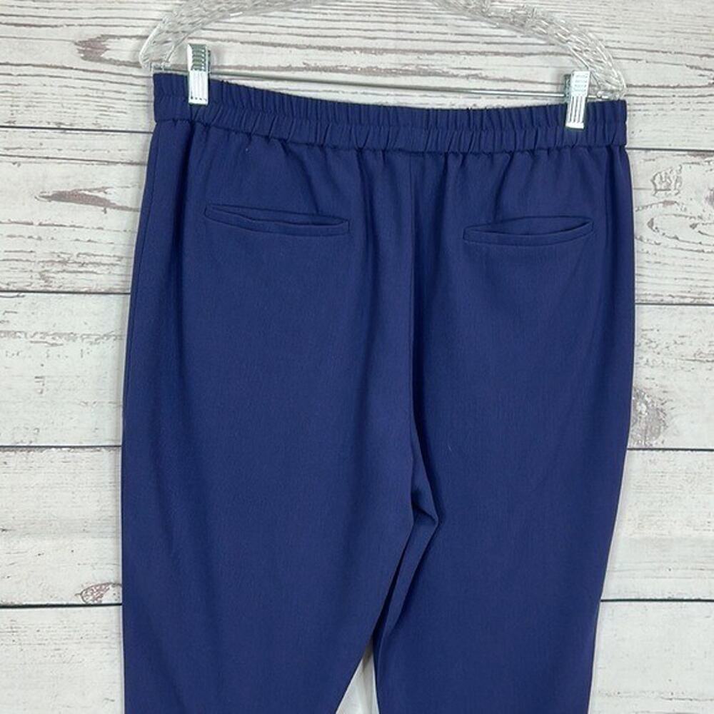 Garnet Hill Pants Womens 12 Blue Cropped Tapered‎ Pull on Elastic Waist jogger - Picture 4 of 12